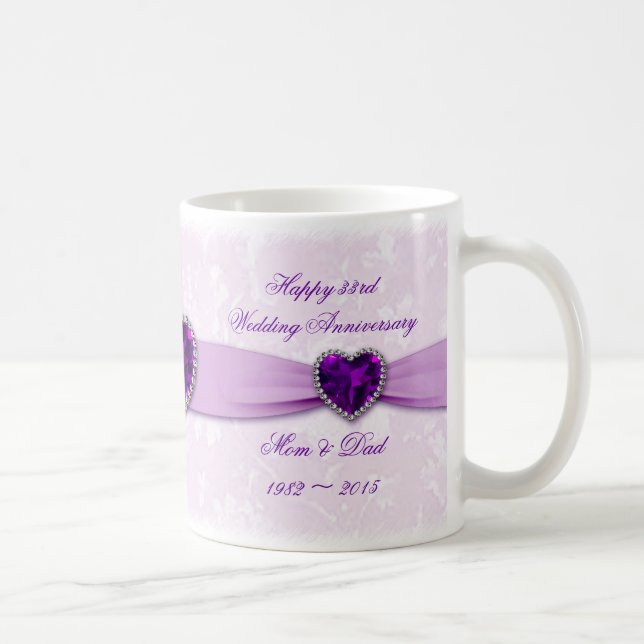 Café Caneca do aniversário de casamento do damasco 3á (Direita)