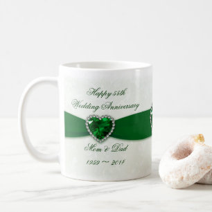 Café Caneca do aniversário de casamento do damasco 55t