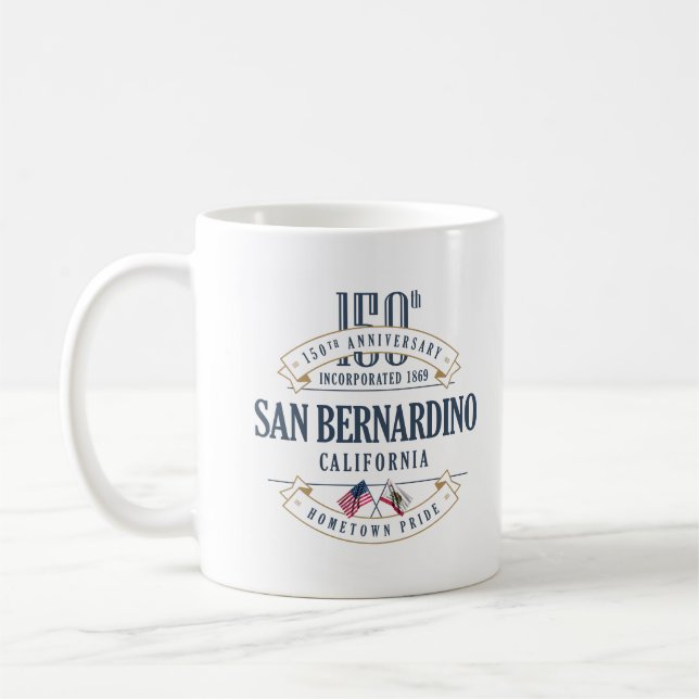 Café Caneca do aniversário de San Bernardino, (Esquerda)