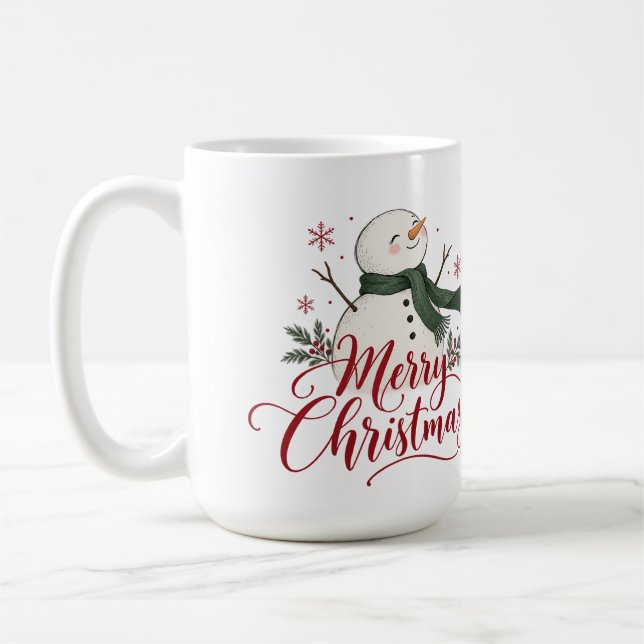 Café Caneca do Boneco de Neve Feliz Natal (Esquerda)