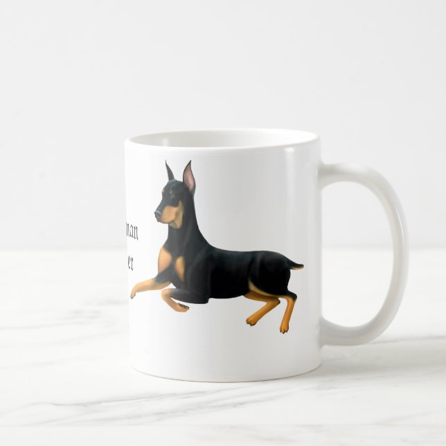 Café Caneca do cão de Pincher do Doberman (Direita)