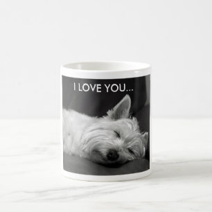 Café Caneca do cão de Westie - EU TE AMO…