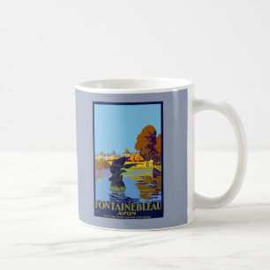 Café Caneca do Cartaz de Viagem Francês Antigo Fontaine