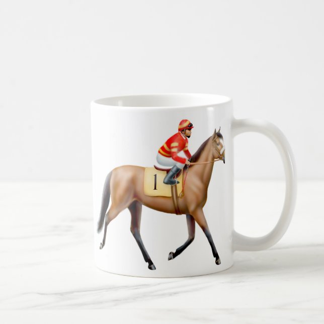 Café Caneca do cavalo de corrida do puro-sangue da baía (Direita)