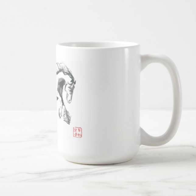 Café Caneca do cavalo de Sumi-e (Direita)
