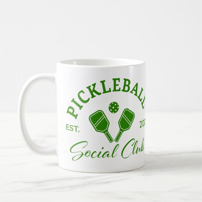 Café Caneca do Clube Social de Pickleball Personalizada (Esquerda)