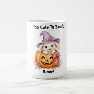 Café Caneca do Coelho de Halloween Fofo com Abóbora e N