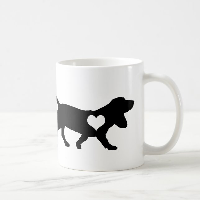 Café Caneca do coração de Basset Hound (Direita)