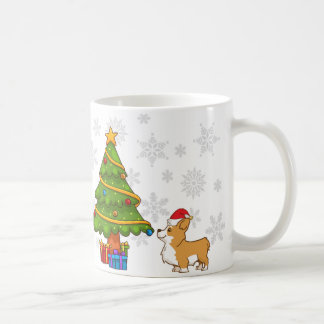 Café Caneca do Corgi da árvore de Natal