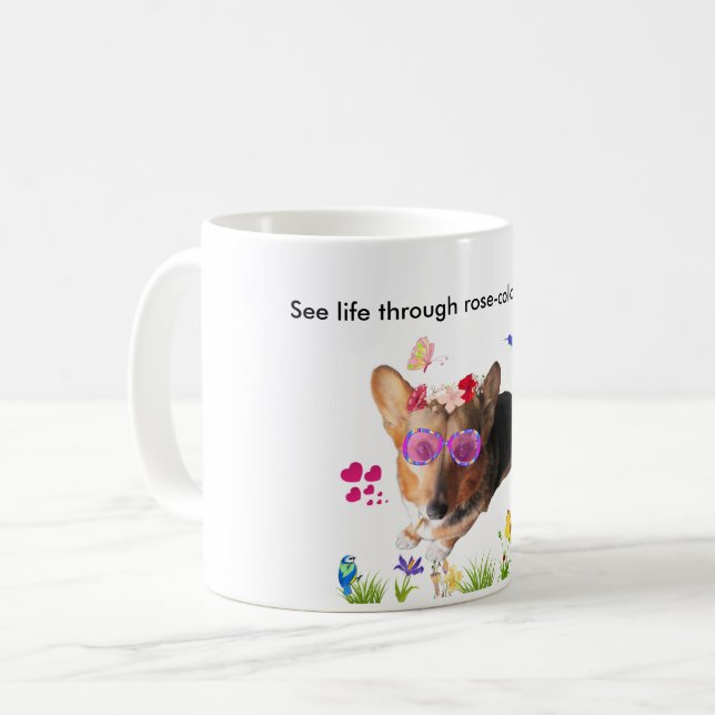 Café Caneca do Corgi de Galês do Pembroke (Frente Esquerda)