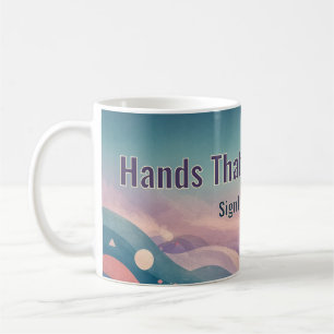 Café Caneca do Dia das Mãos que Falam Línguas de Sinais