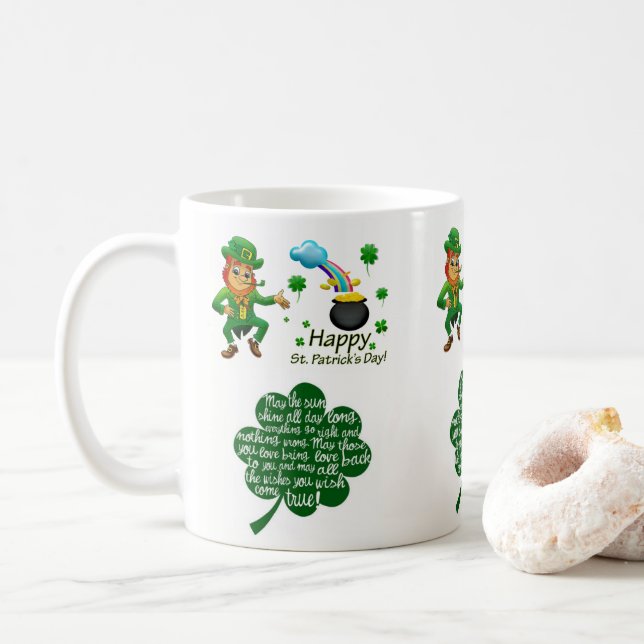 Café Caneca do Dia de São Patrício (Com Donut)