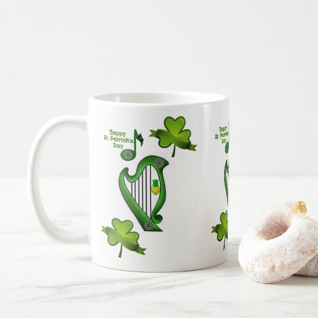 Café Caneca do Dia de São Patrício (Com Donut)