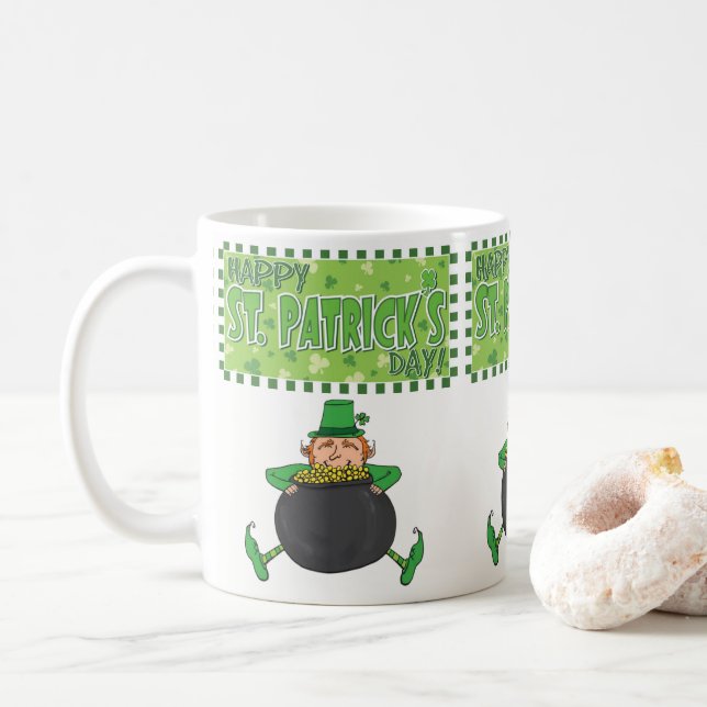 Café Caneca do Dia de São Patrício (Com Donut)