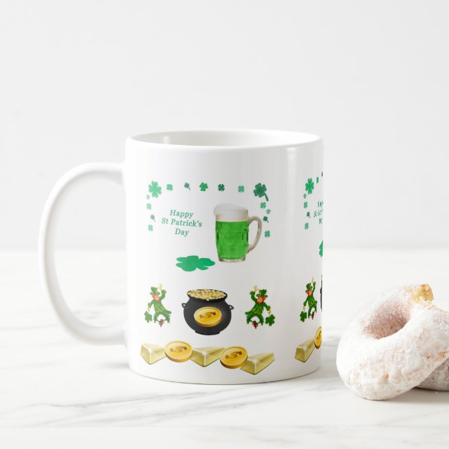 Café Caneca do Dia de São Patrício (Com Donut)