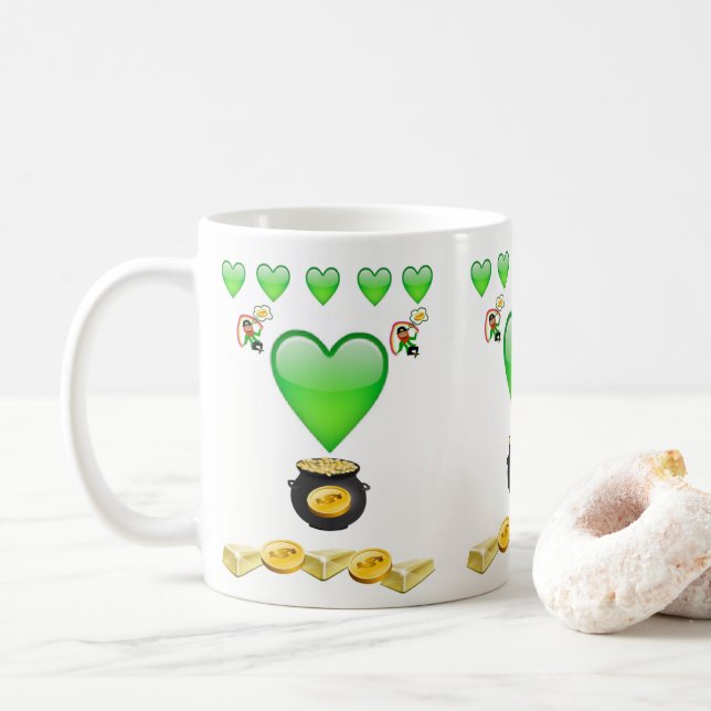 Café Caneca do Dia de São Patrício (Com Donut)