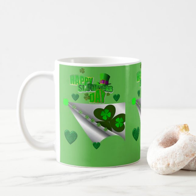 Café Caneca do Dia de São Patrício (Com Donut)