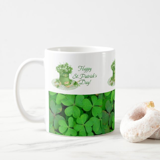 Café Caneca do Dia de São Patrício (Com Donut)