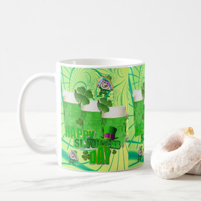 Café Caneca do Dia de São Patrício (Com Donut)