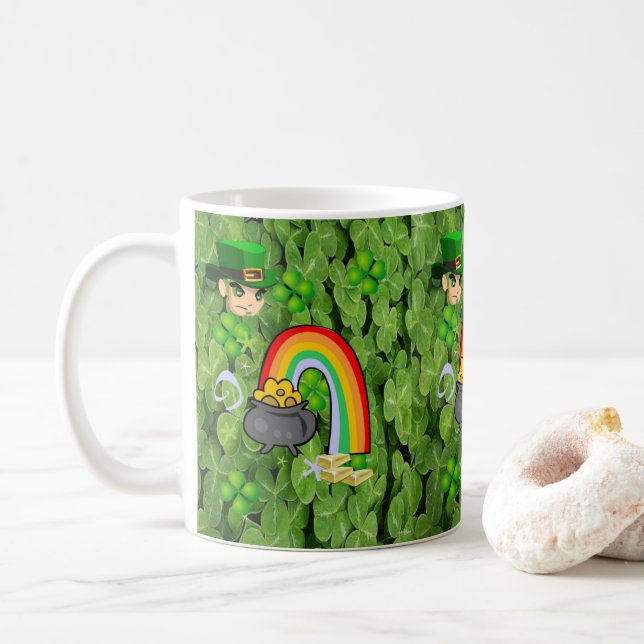 Café Caneca do Dia de São Patrício (Com Donut)