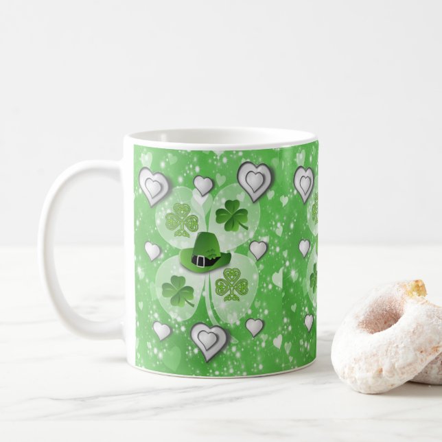 Café Caneca do Dia de São Patrício (Com Donut)