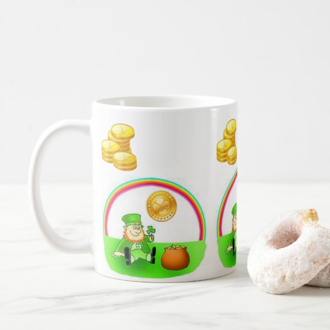 Café Caneca do Dia de São Patrício (Com Donut)