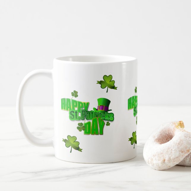 Café Caneca do Dia de São Patrício (Com Donut)