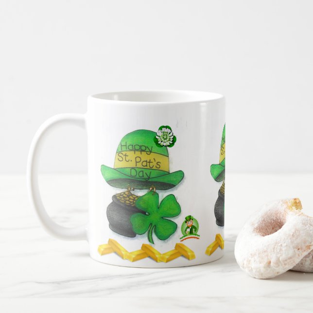 Café Caneca do Dia de São Patrício (Com Donut)