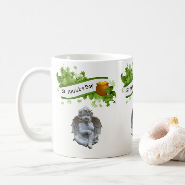 Café Caneca do Dia de São Patrício Anjo (Com Donut)