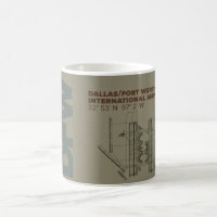 Caneca do diagrama do aeroporto de Dallas/Fort