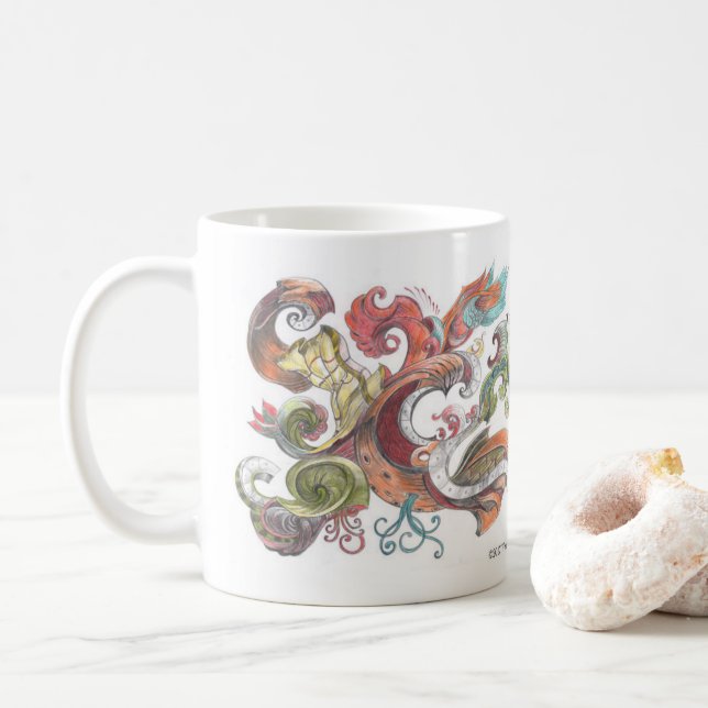 Café Caneca do Doodle de Gloria (Com Donut)