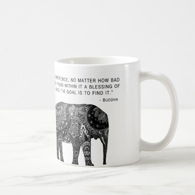 Café Caneca do elefante de Buddha da sabedoria (Direita)