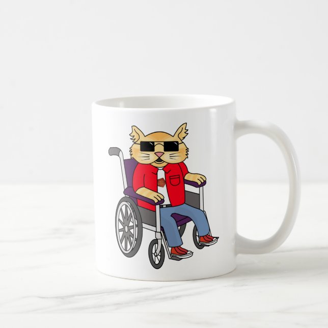 Café Caneca do gato da cadeira de rodas (Direita)