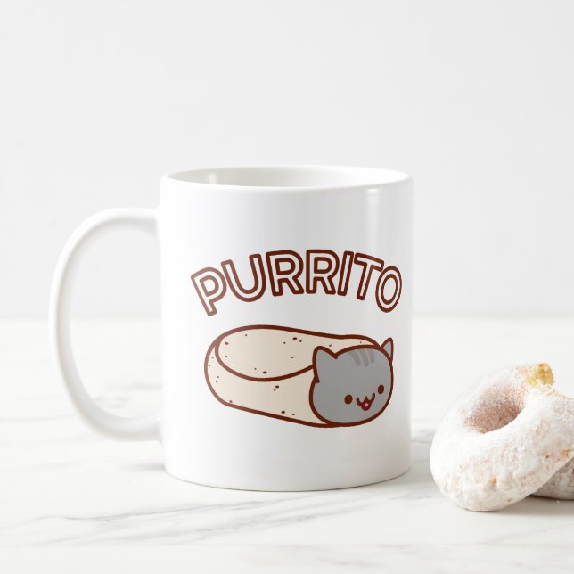 Café Caneca do gato de PURRITO - Burrito do gato (Com Donut)