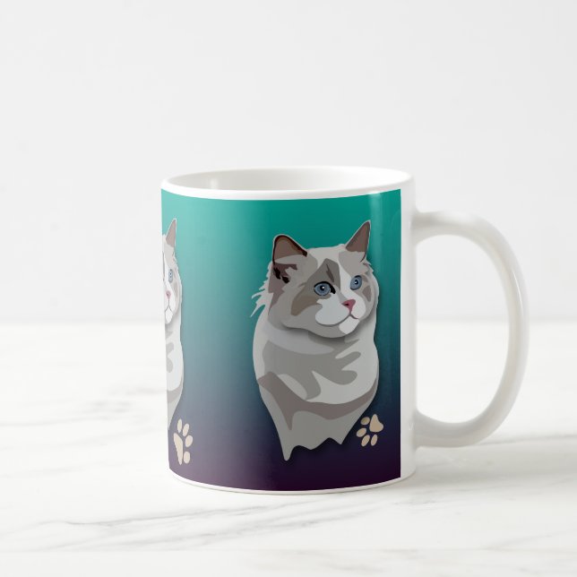 Café Caneca do gato do gatinho de Ragdoll (Direita)