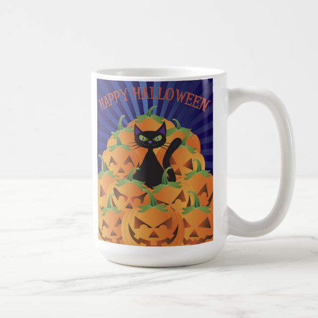 Café Caneca do gato preto de Hallowen (Direita)
