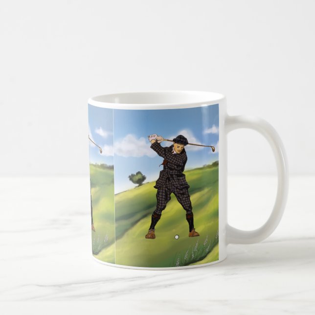 Café Caneca do golfe do jogador de golfe do período do (Direita)