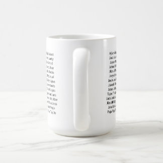 Café Caneca do jogo de palavras - lista de palavra de J