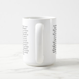 Café Caneca do jogo de palavras - lista de palavra de Q
