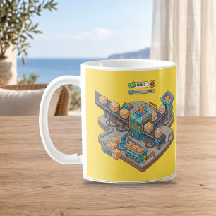 Café Caneca do Jogo Tycoon de Embalagem Isométrica da F