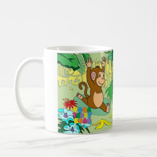 Café Caneca do macaco do urso de ursinho da ioga (Esquerda)