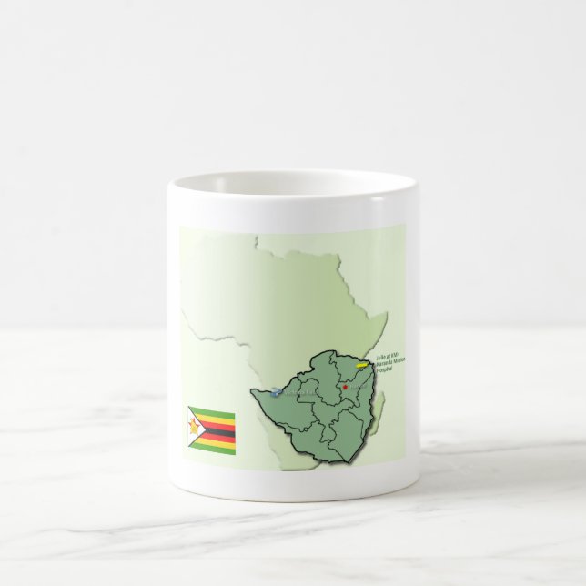 Café Caneca do mapa da bandeira de África Zimbabwe (Centro)