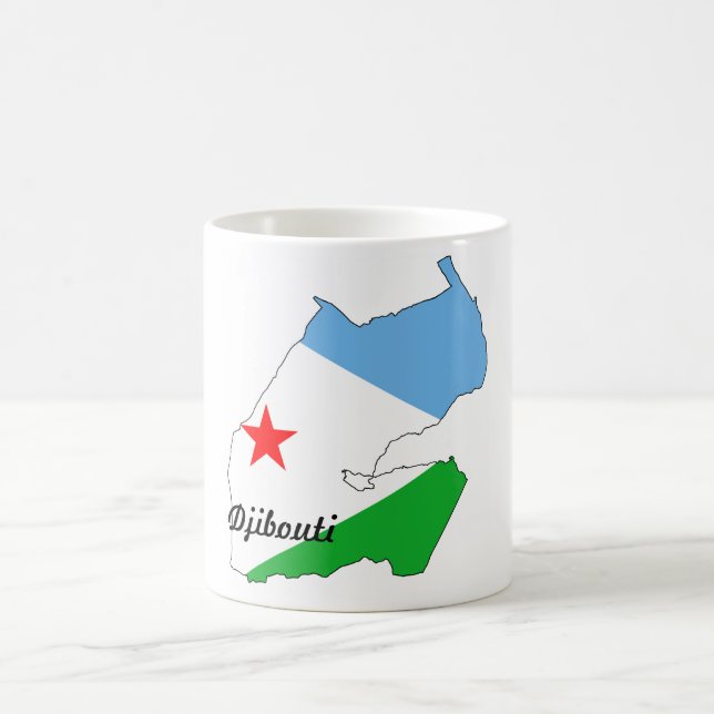 Café Caneca do mapa da bandeira de Djibouti (Centro)