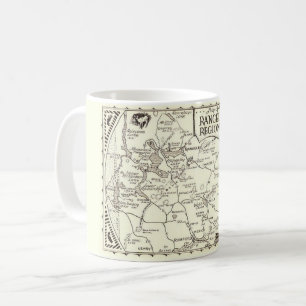 Café Caneca do Mapa da Região dos Lagos de Rangeley do 