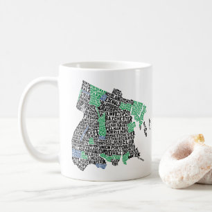 Café Caneca do mapa da tipografia da Nova Iorque de