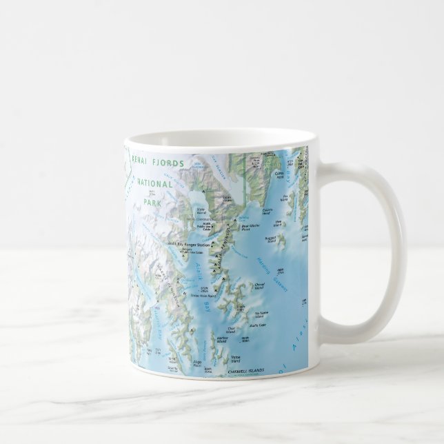 Café Caneca do mapa dos fiordes de Kenai (Direita)