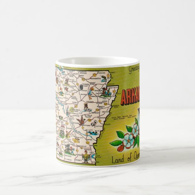 Café Caneca do Mapa Retro de Arkansas (Centro)