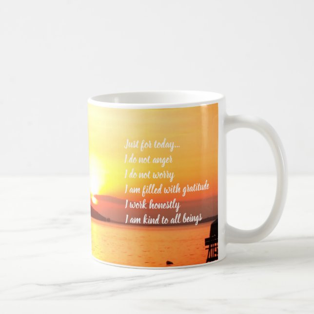 Café Caneca do nascer do sol dos princípios de Reiki (Direita)