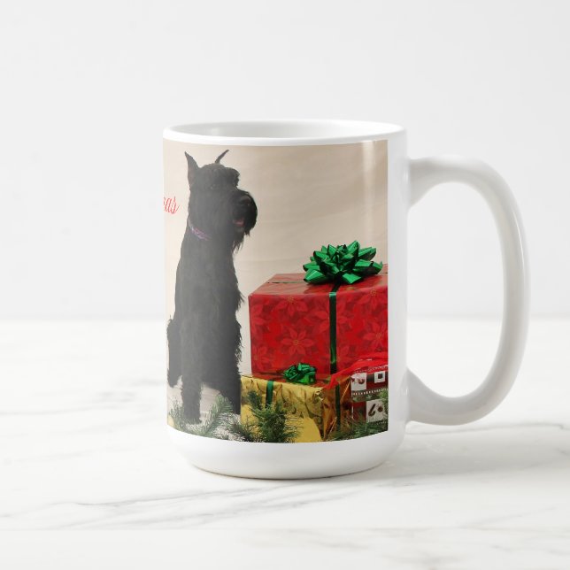 Café Caneca do Natal de 3 Schnauzers (Direita)