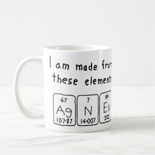 Café Caneca do nome da mesa periódica de Agnes